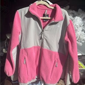 The North Face Pink and Gray Fleece Jacket